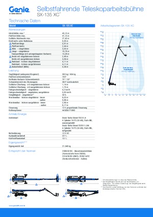 Piattaforme aeree telescopiche gommate Genie SX-135 XC