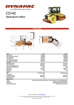 Compattatori stradali statici a tre tamburi Dynapac CS 142