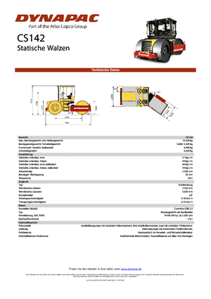 Compattatori stradali statici a tre tamburi Dynapac CS 142