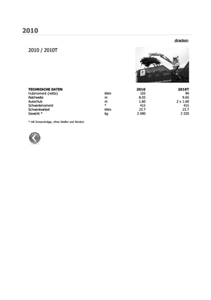 Gru per autocarro per legname Foresteri 2010 T