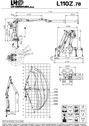 Gru per autocarro per legname LIV L 110 Z 78