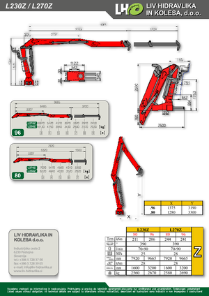 Gru per autocarro per legname LIV L 270 Z 96