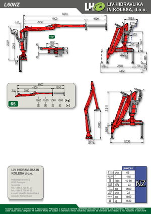 Gru per autocarro per legname LIV L 60 NZ 65