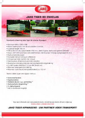 Rimorchi ribaltabili Jako Tiger 80
