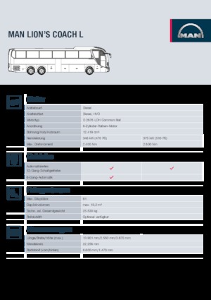 Autobus da turismo MAN Lion’s Coach L