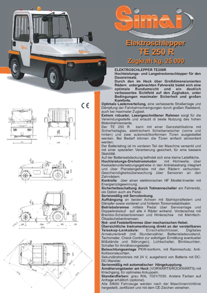 Trattori elettrici Simai TE 250 R