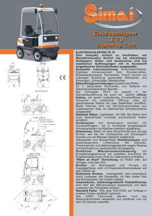 Trattori elettrici Simai TE 70 ac
