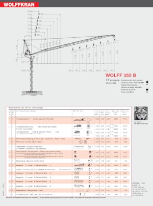 Gru a torre a braccio impennabile Wolffkran 355 B