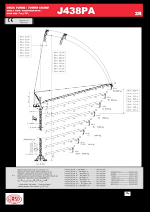 Gru a torre a braccio impennabile Jaso J438PA.2R