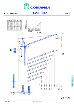 Gru a torre a braccio impennabile Comansa LCL 190