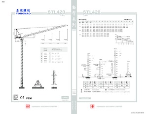 Gru a torre a braccio impennabile Yongmao STL420