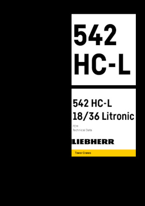 Gru a torre a braccio impennabile Liebherr 542 HC-L 18/36 Litronic
