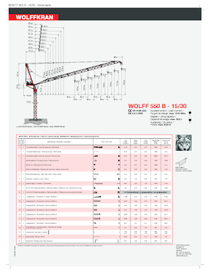 Gru a torre a braccio impennabile Wolffkran 550 B
