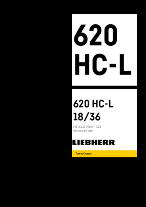 Gru a torre a braccio impennabile Liebherr 620 HC-L 18/36