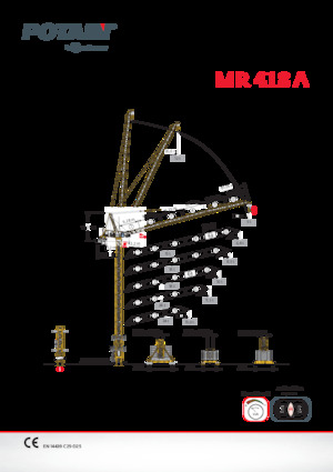 Gru a torre a braccio impennabile Potain MR 418 A