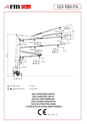 Gru a torre - rotazione bassa FM-Gru 524 RBI-FA