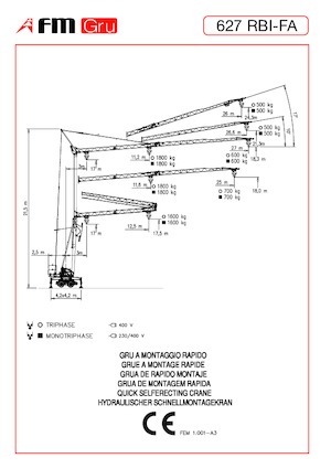 Gru a torre - rotazione bassa FM-Gru 627 RBI-FA