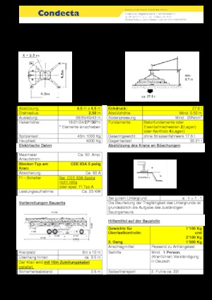 Gru a torre - rotazione bassa Condecta E 4310