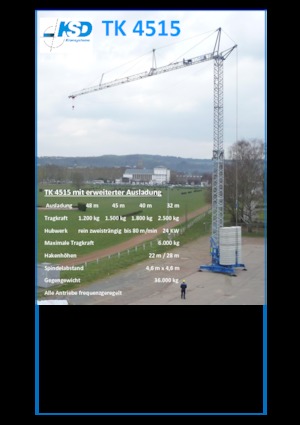 Gru a torre - rotazione bassa KSD TK 4515 (2,5m)