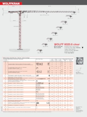 Gru a torre - rotazione alta Wolffkran 6020.6 clear 