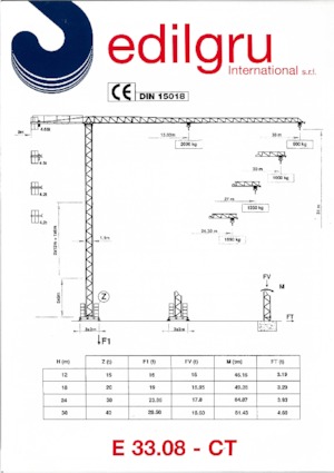 Gru a torre - rotazione alta Edilgru E 33 08 CT