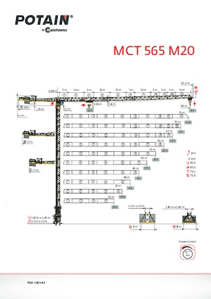 Gru a torre - rotazione alta Potain MCT 565 M20