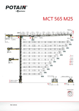 Gru a torre - rotazione alta Potain MCT 565 M25