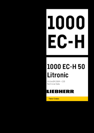 Gru a torre - rotazione alta Liebherr 1000 EC-H 50 Litronic 