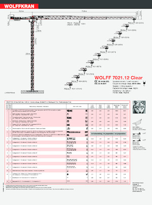 Gru a torre - rotazione alta Wolffkran 7021.12 Clear