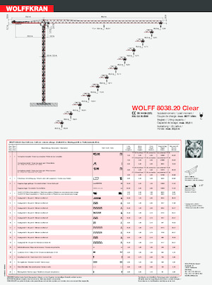 Gru a torre - rotazione alta Wolffkran 8038.20 Clear