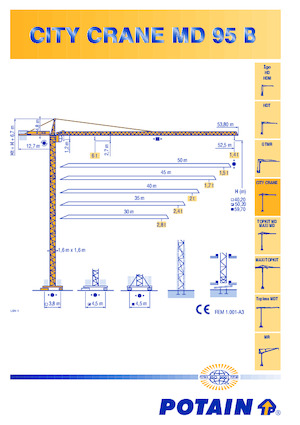Gru a torre - rotazione alta Potain MD 95 B