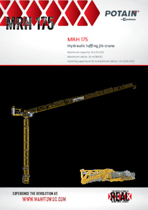 Gru a torre - rotazione alta Potain MRH 175