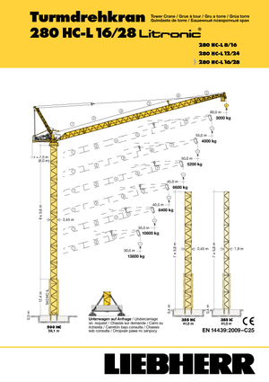 Gru a torre a braccio impennabile Liebherr 280 HC-L 16/28  Litronic