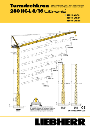 Gru a torre a braccio impennabile Liebherr 280 HC-L 8/16  Litronic