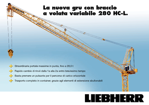 Gru a torre a braccio impennabile Liebherr 280 HC-L 16/28  Litronic