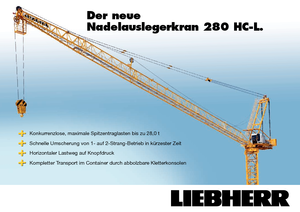 Gru a torre a braccio impennabile Liebherr 280 HC-L 16/28  Litronic