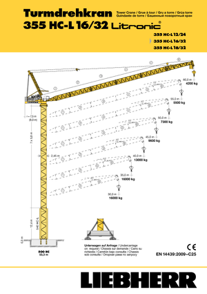 Gru a torre a braccio impennabile Liebherr 355 HC-L 16/32 Litronic