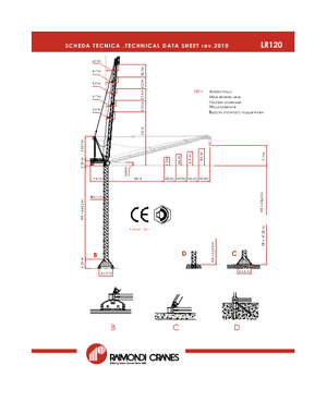 Gru a torre a braccio impennabile Raimondi LR 120