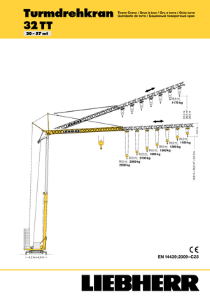 Gru a torre - rotazione bassa Liebherr 32 TT - 2,5-FU