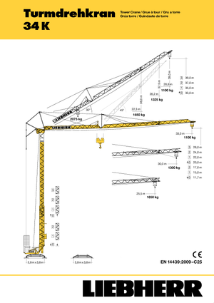 Gru a torre - rotazione bassa Liebherr 34 K-2,5m