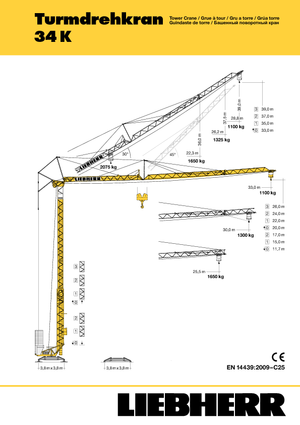 Gru a torre - rotazione bassa Liebherr 34 K-2,5m