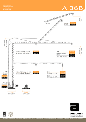 Gru a torre - rotazione bassa Arcomet A 36 B