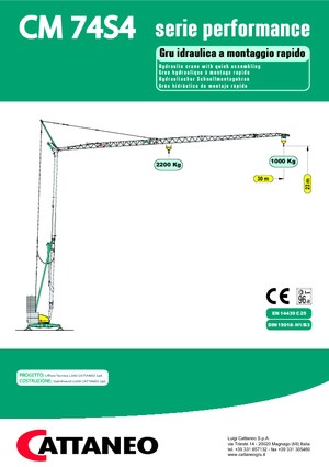 Gru a torre - rotazione bassa Cattaneo CM 74S4 