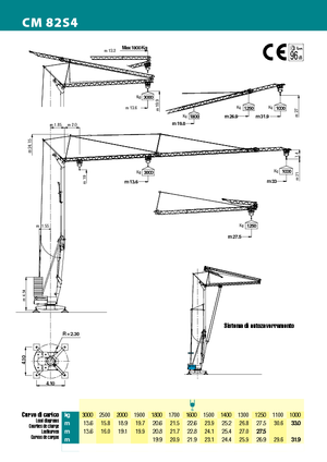 Gru a torre - rotazione bassa Cattaneo CM 82 S 4-33