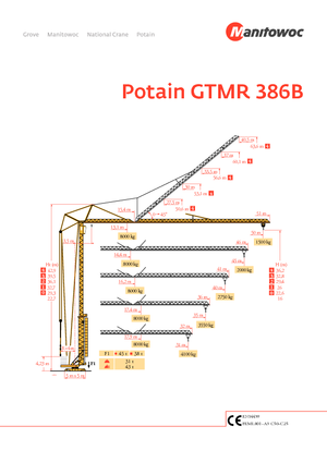 Gru a torre - rotazione bassa Potain GTMR 386 B