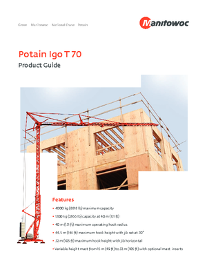 Gru a torre - rotazione bassa Potain IGO T 70