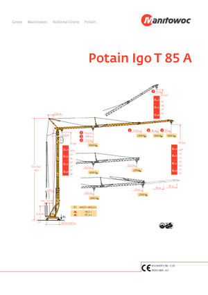 Gru a torre - rotazione bassa Potain IGO T 85