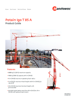 Gru a torre - rotazione bassa Potain IGO T 85