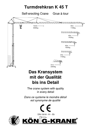 Gru a torre - rotazione bassa König K 45 T