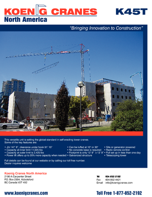 Gru a torre - rotazione bassa König K 45 T